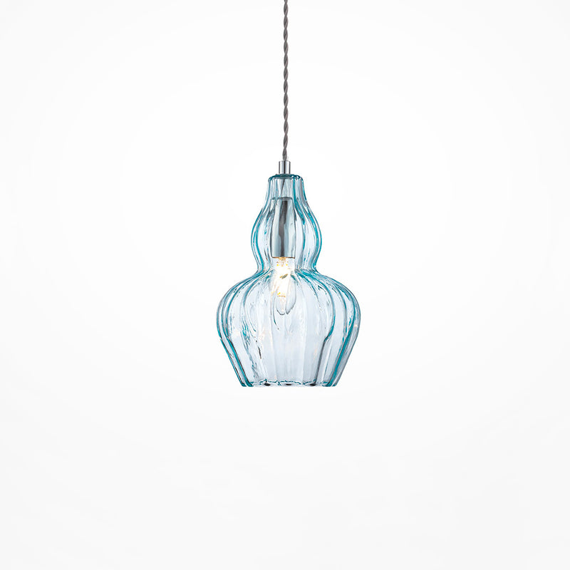EUSTOMA - Vintage chandelier in blue or transparent glass