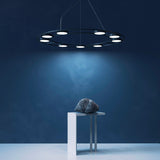 FAD A - Design and modern circular black chandelier dimmable dining room