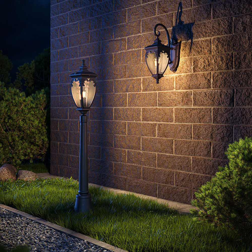 Lampe sur pied d'extérieur lanterne de jardin gris allées