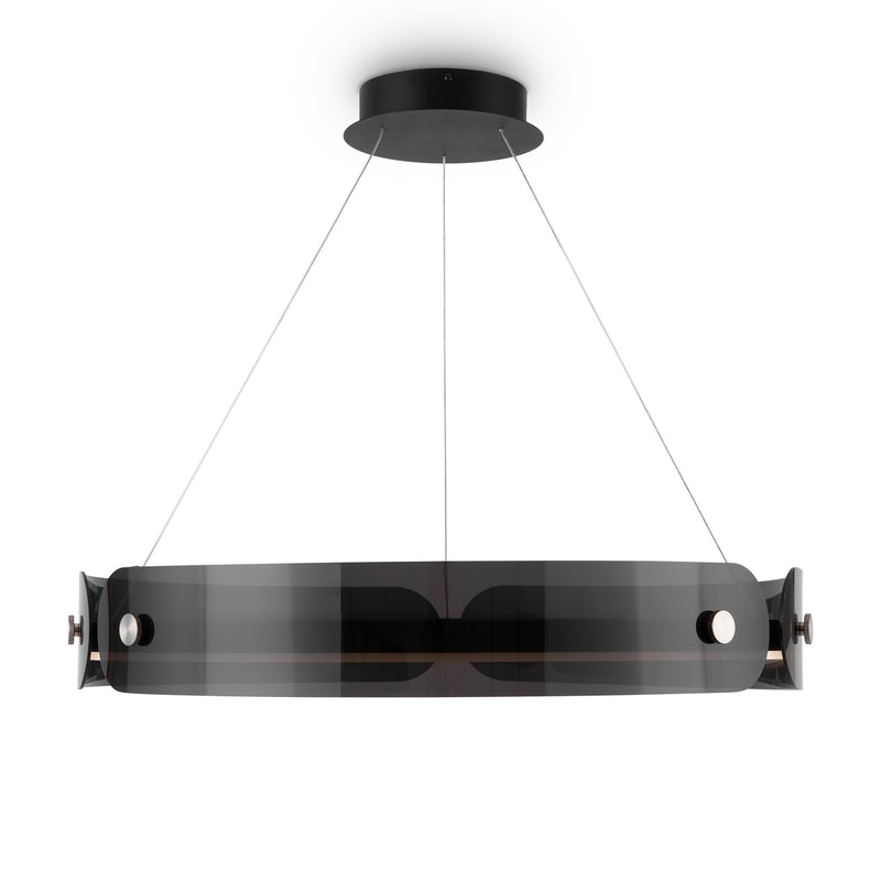 INTERSTELLAR - Design and modern black circular pendant lamp, integrated LED