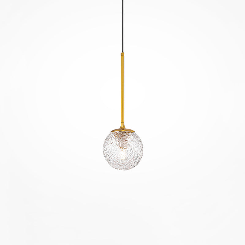 LIGERO - Gold Pendant in Vintage Clear Glass