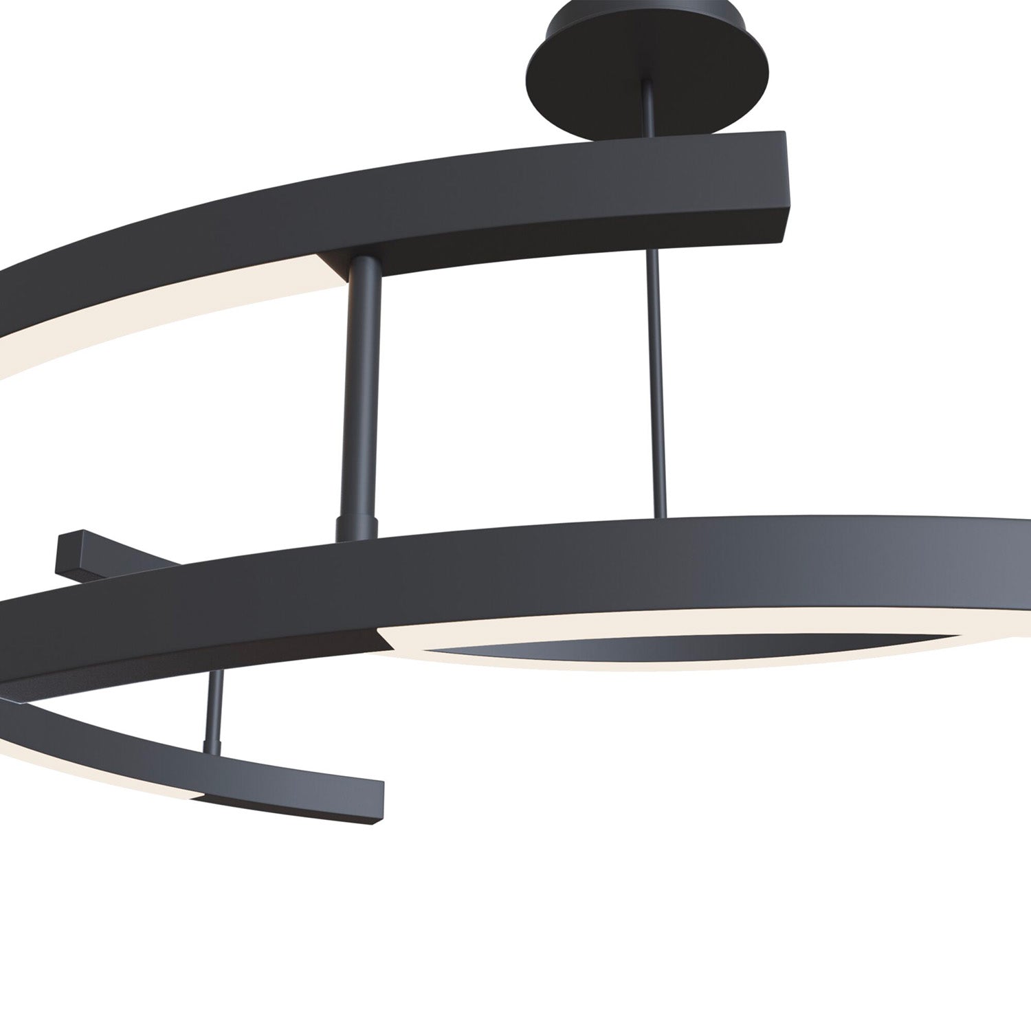 LINE A - Black geometric design pendant lamp, integrated LED