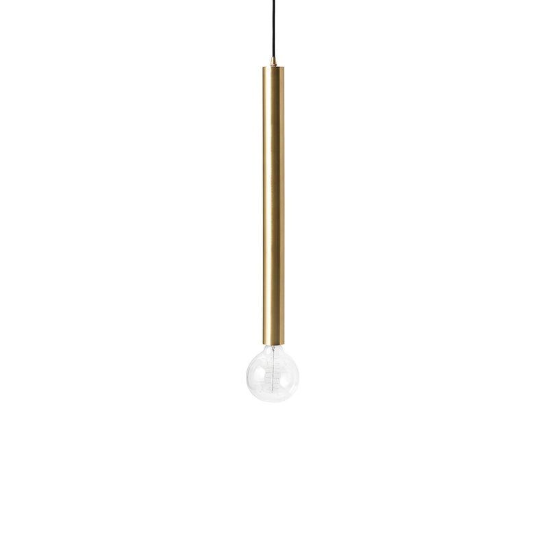 LONG - Gold or steel minimalist cylinder pendant