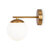 MARBLE - Golden art deco wall lamp with glass ball