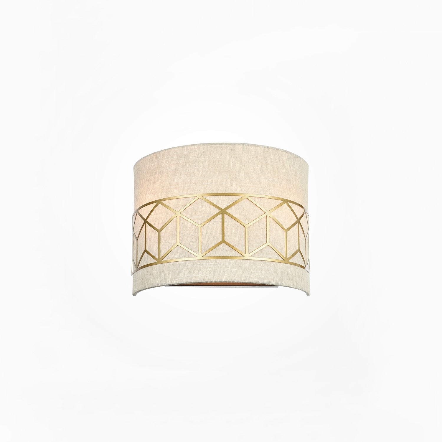 MESSINA - Art Deco Wall Light in Fabric and Geometric Gold