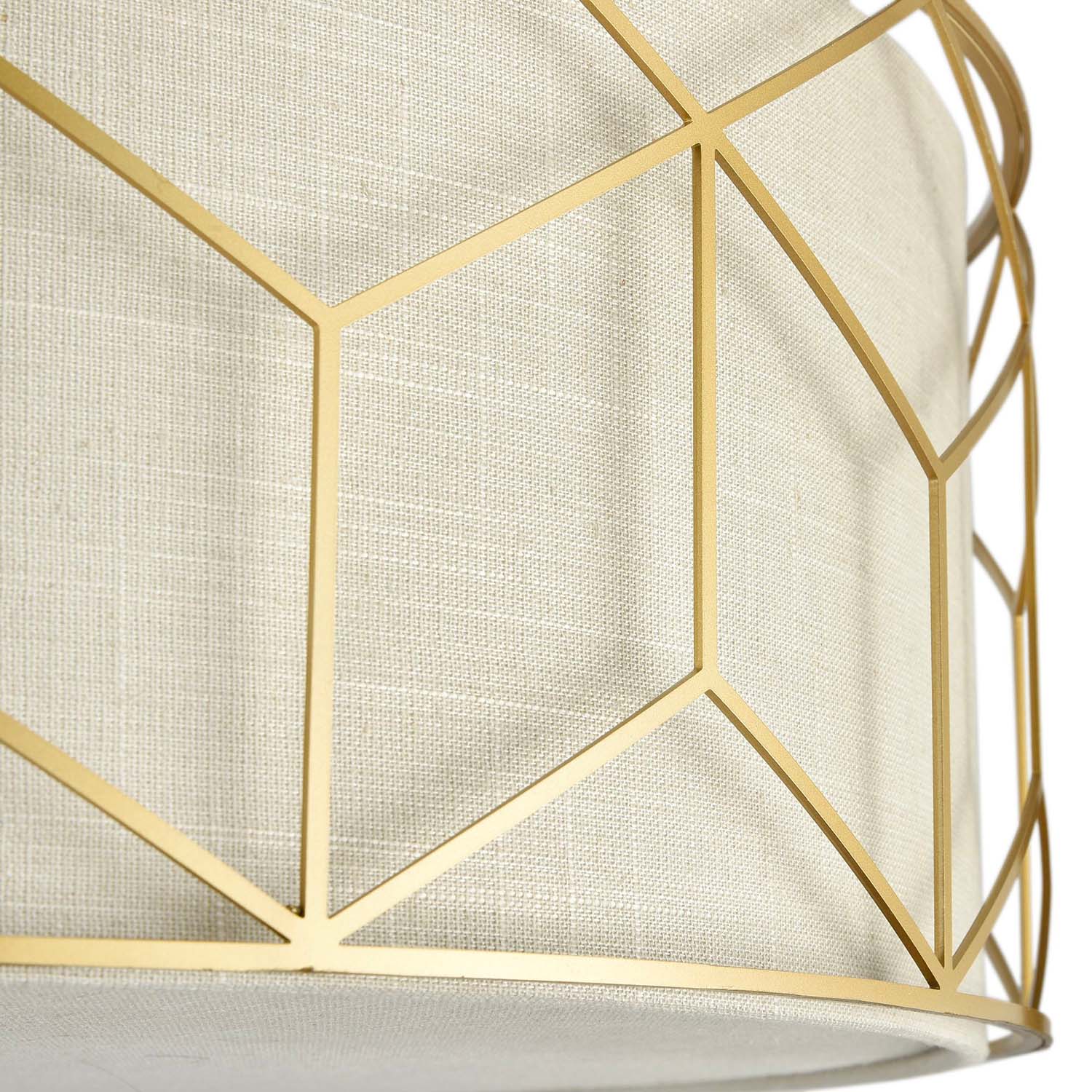MESSINA – Art-Deco-Deckenleuchte aus Stoff und geometrischem Gold