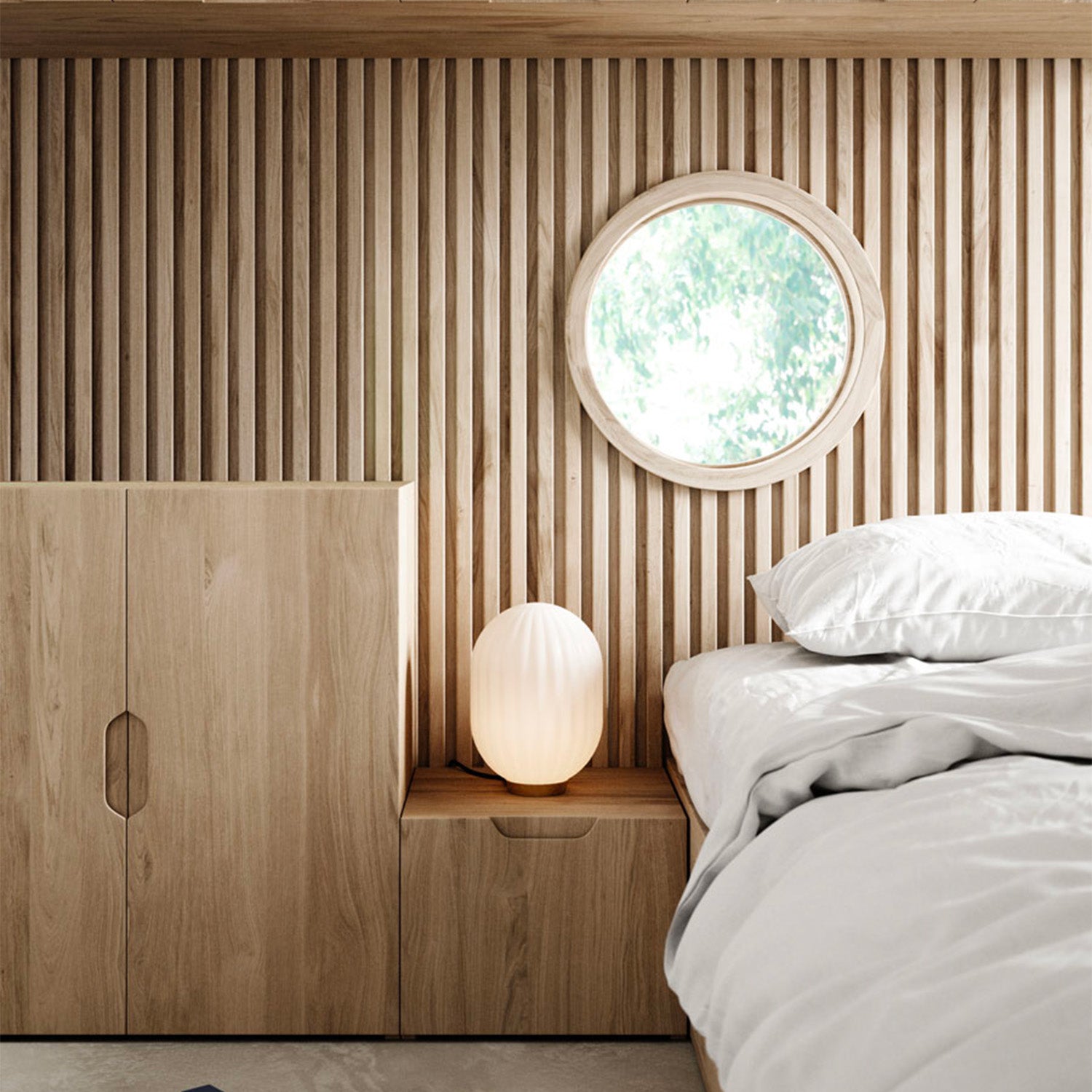 MODECO - Glass bedside lamp, elegant and cocooning bedroom