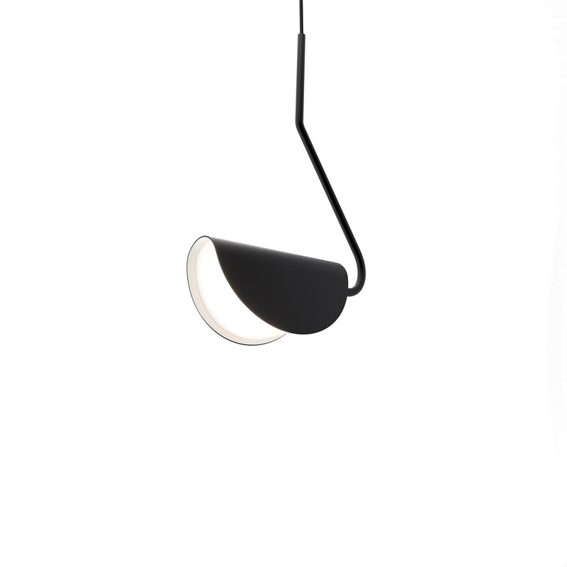 MOLLIS - Black pendant lamp, design and modern leaf shape