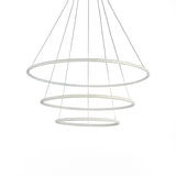 NOLA A - Modern integrated LED pendant light, 3 rings white