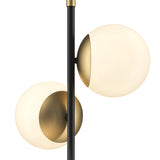 NOSTALGIA - Art Deco floor lamp with glass balls, gold and black