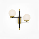 NOSTALGIA B - Art deco wall light with glass balls, gold and black