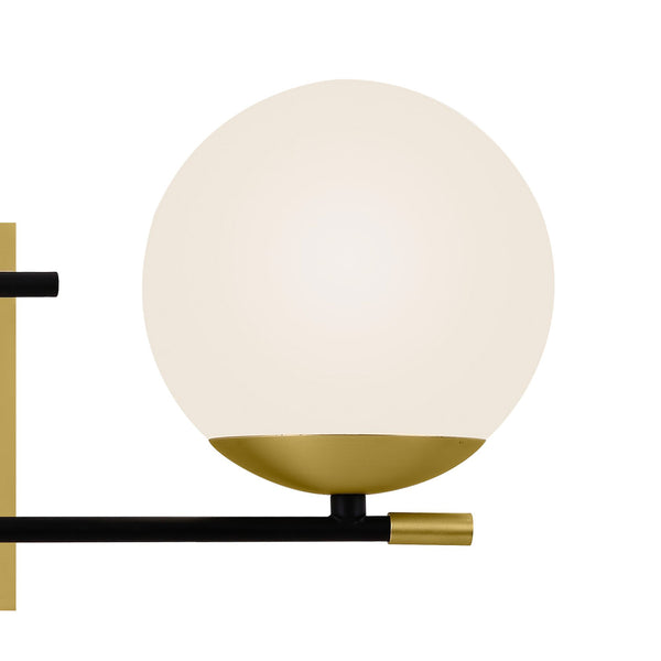 NOSTALGIA B - Art deco wall light with glass balls, gold and black