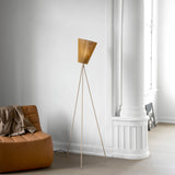 OSLO WOOD - Tripod floor lamp, fabric shade, large choice of colors