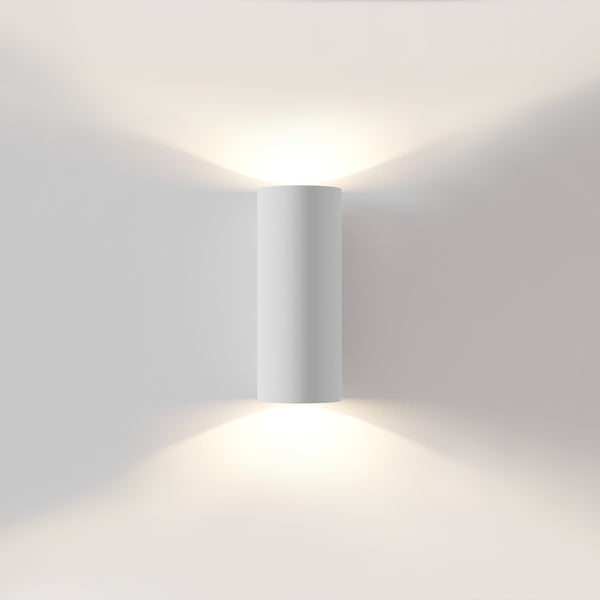 PARMA - Cylindrical white wall light with double spotlight