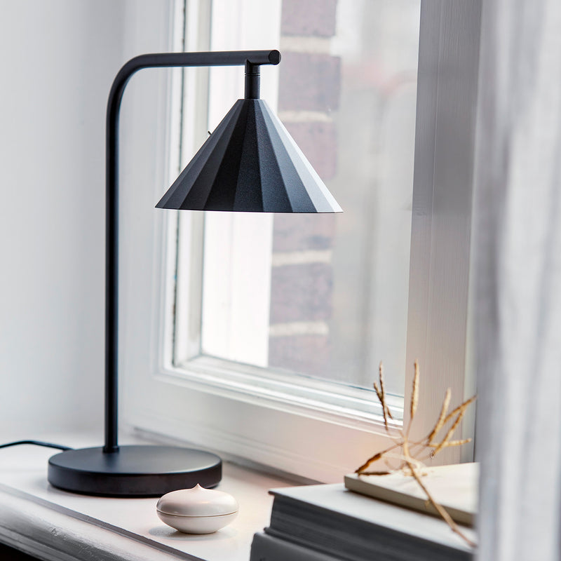 RAIN - Design office table lamp, geometric black or gray