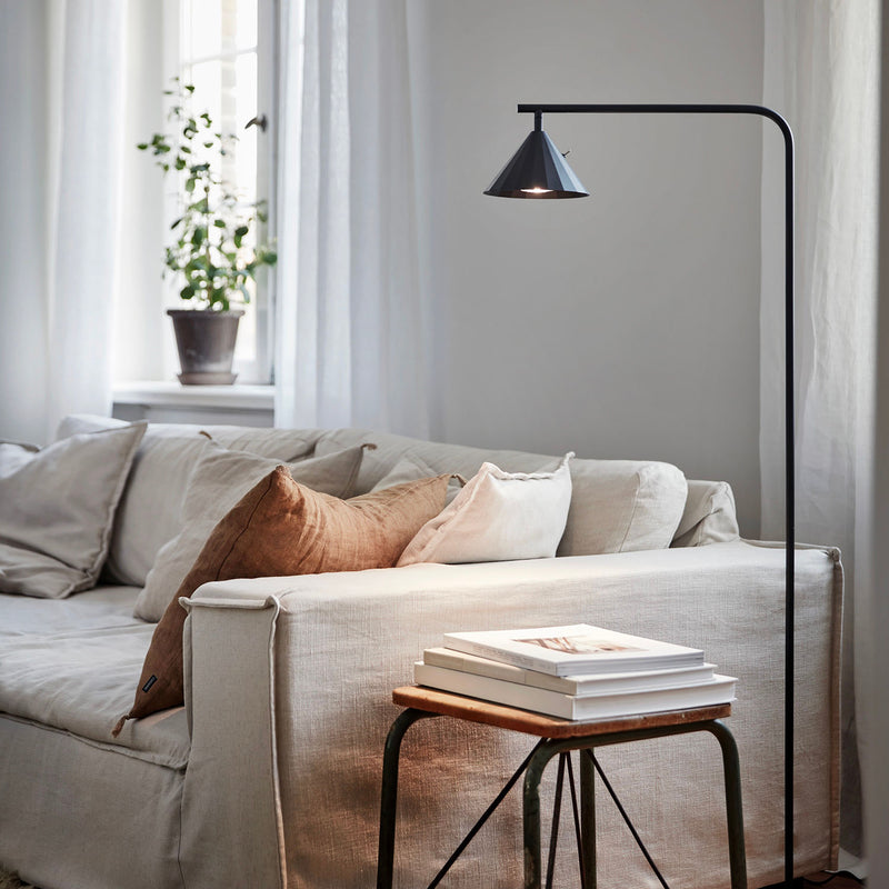 RAIN - Design living room floor lamp, geometric black or gray