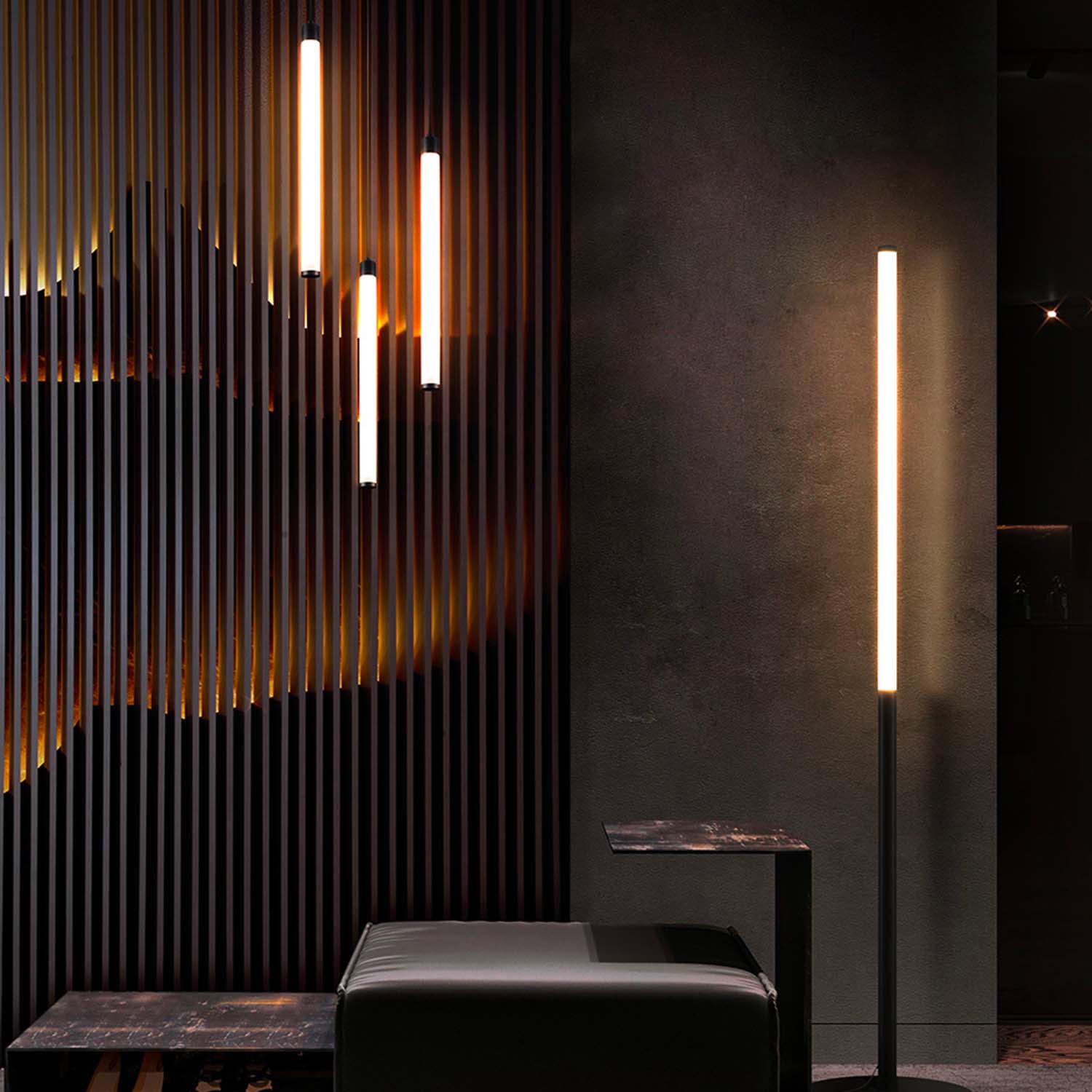 MAYTONI - Lampe de chevet noir tube LED moderne et design – LA LUMIERE