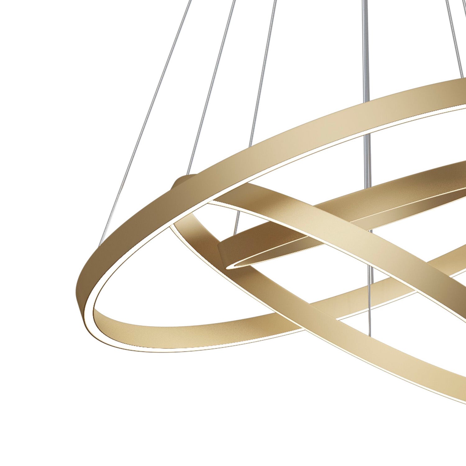 RIM C - Gold or black pendant lamp, 3 rings, integrated LED