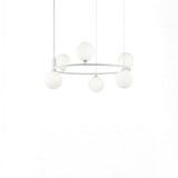RING B - Chic circular chandelier with glass balls, black, white or gold
