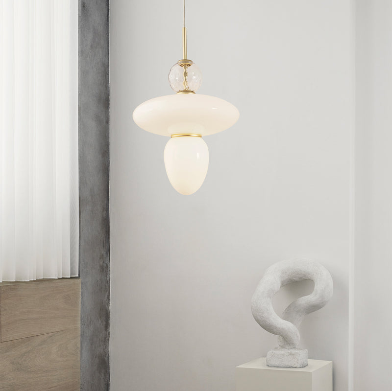 RIZZATTO 43 - Art deco glass pendant lamp, Italian designer