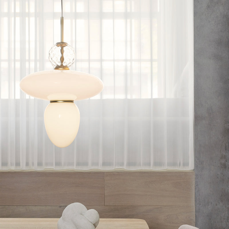 RIZZATTO 43 - Art deco glass pendant lamp, Italian designer