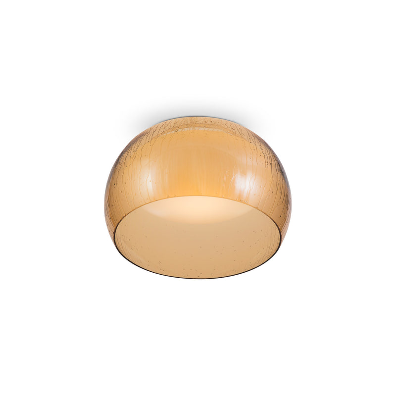 SOLEN - Amber glass ceiling light with raindrop effect