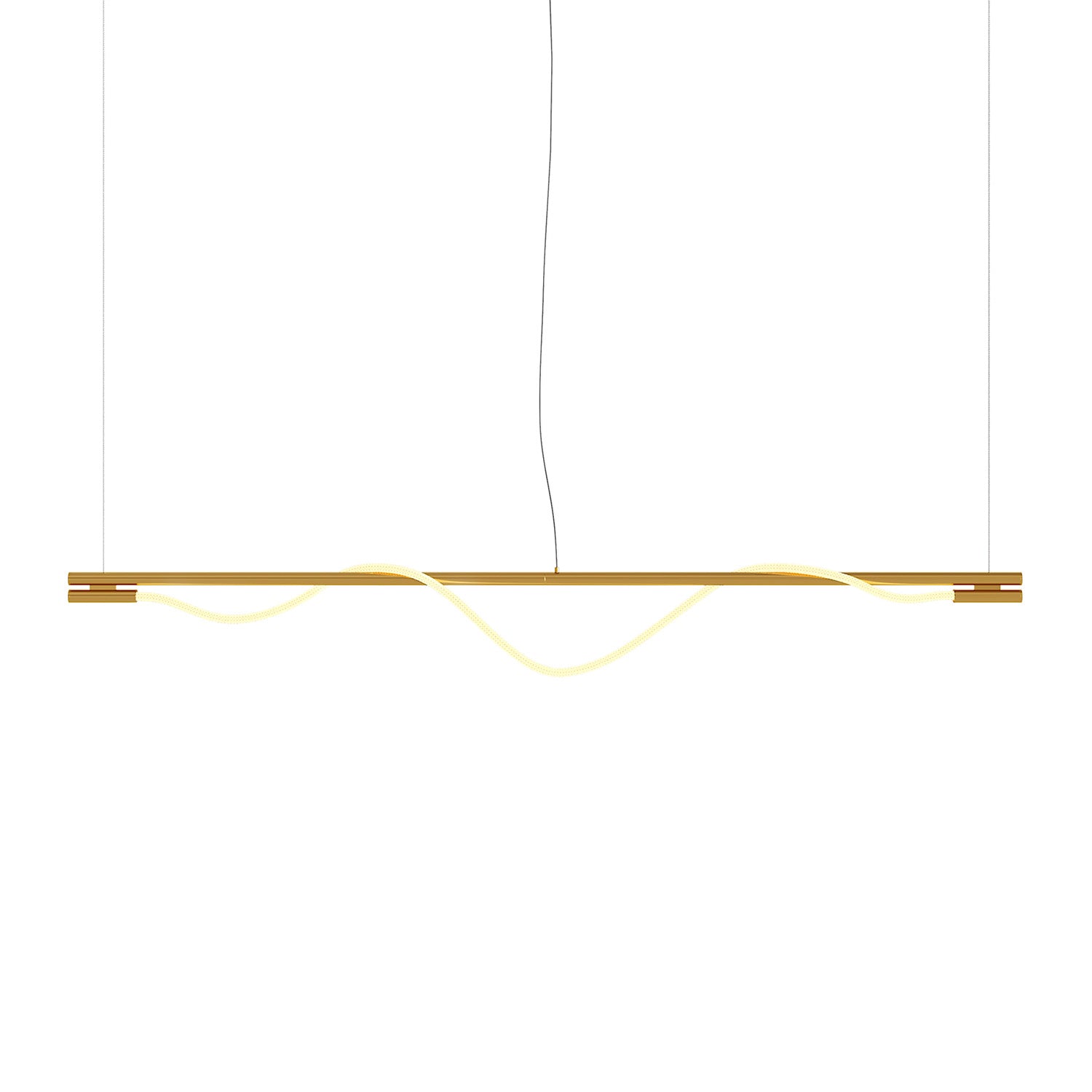 TAU - Integrated flexible LED tube suspension, gold and design