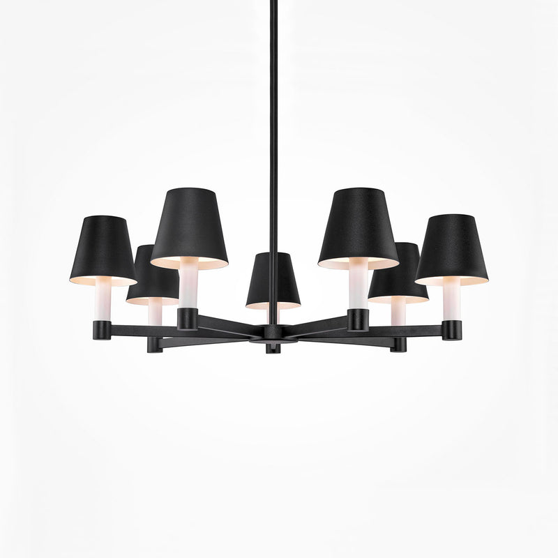 TET A TET - Black mushroom chandelier for contemporary chalet
