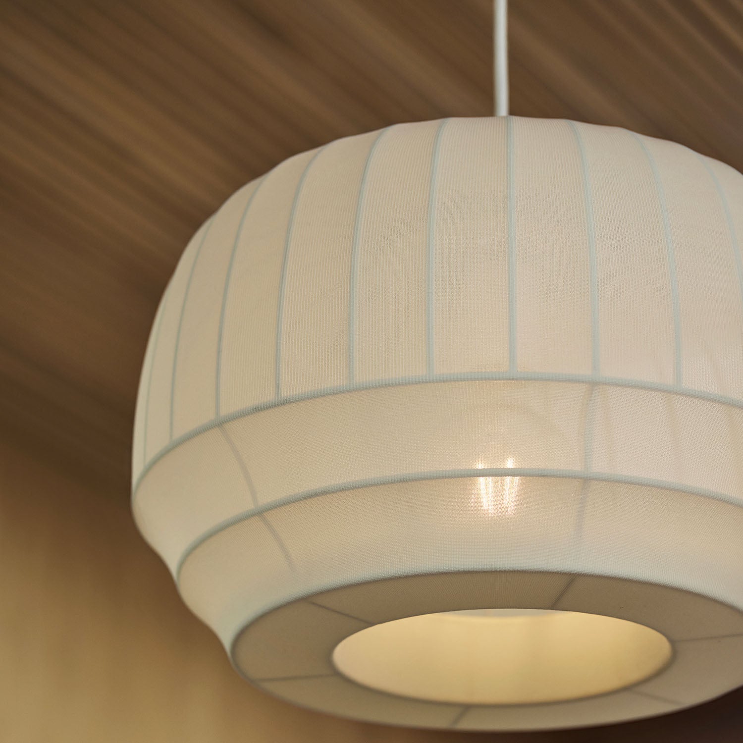 TRADITION - Japanese white fabric hanging lamp, designer creation