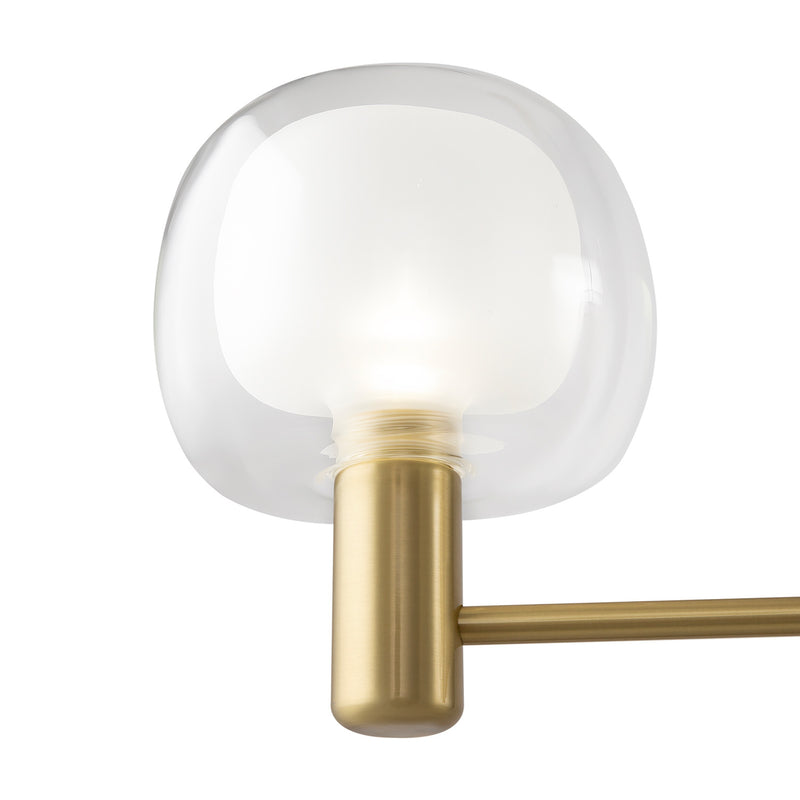 VISION - Golden art deco pendant lamp with glass balls