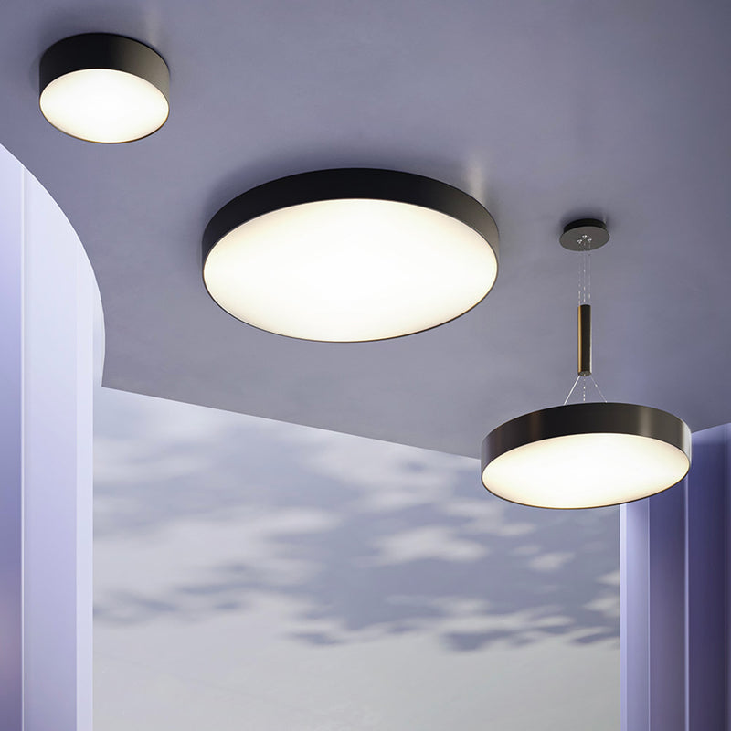 ZON - Design and minimalist black or white ceiling light, integrated LED